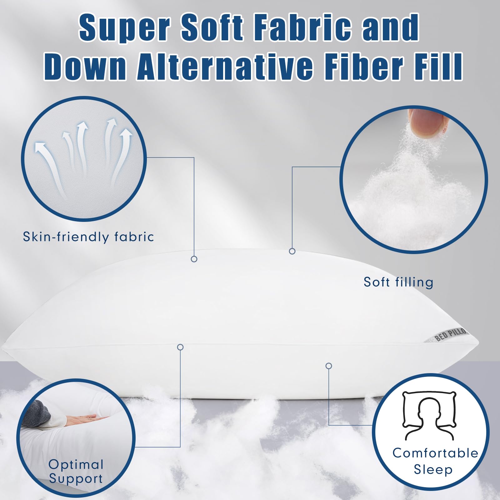 Piwaal microfiber fill detail, demonstrates resilient plush loft