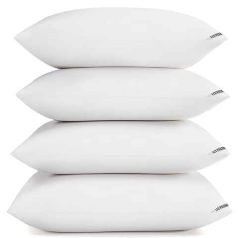 Piwaal front packaging showing four pillows, highlights hotel-style comfort