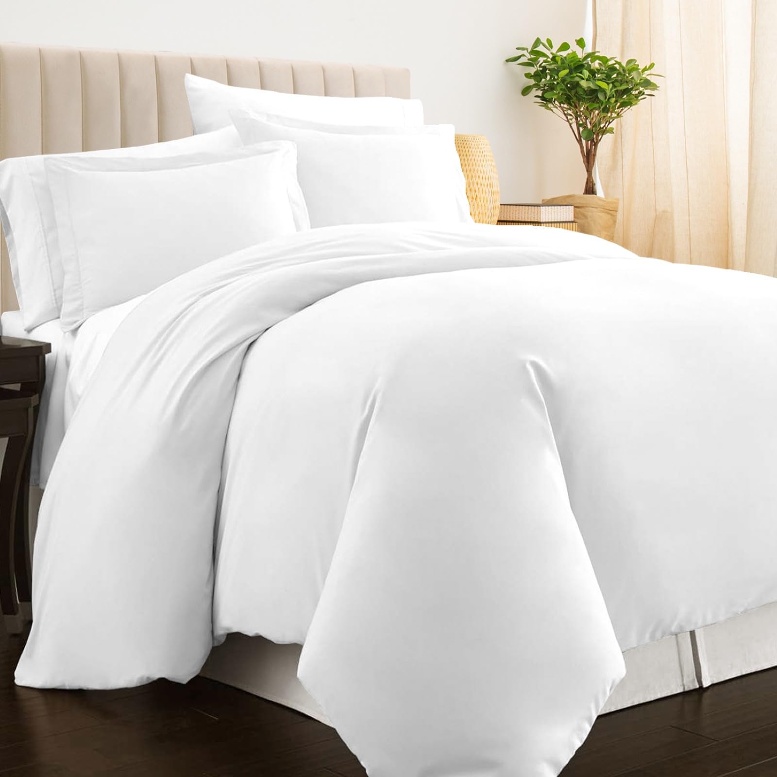 Pizuna front view of folded duvet cover set showing neat packaging and premium look