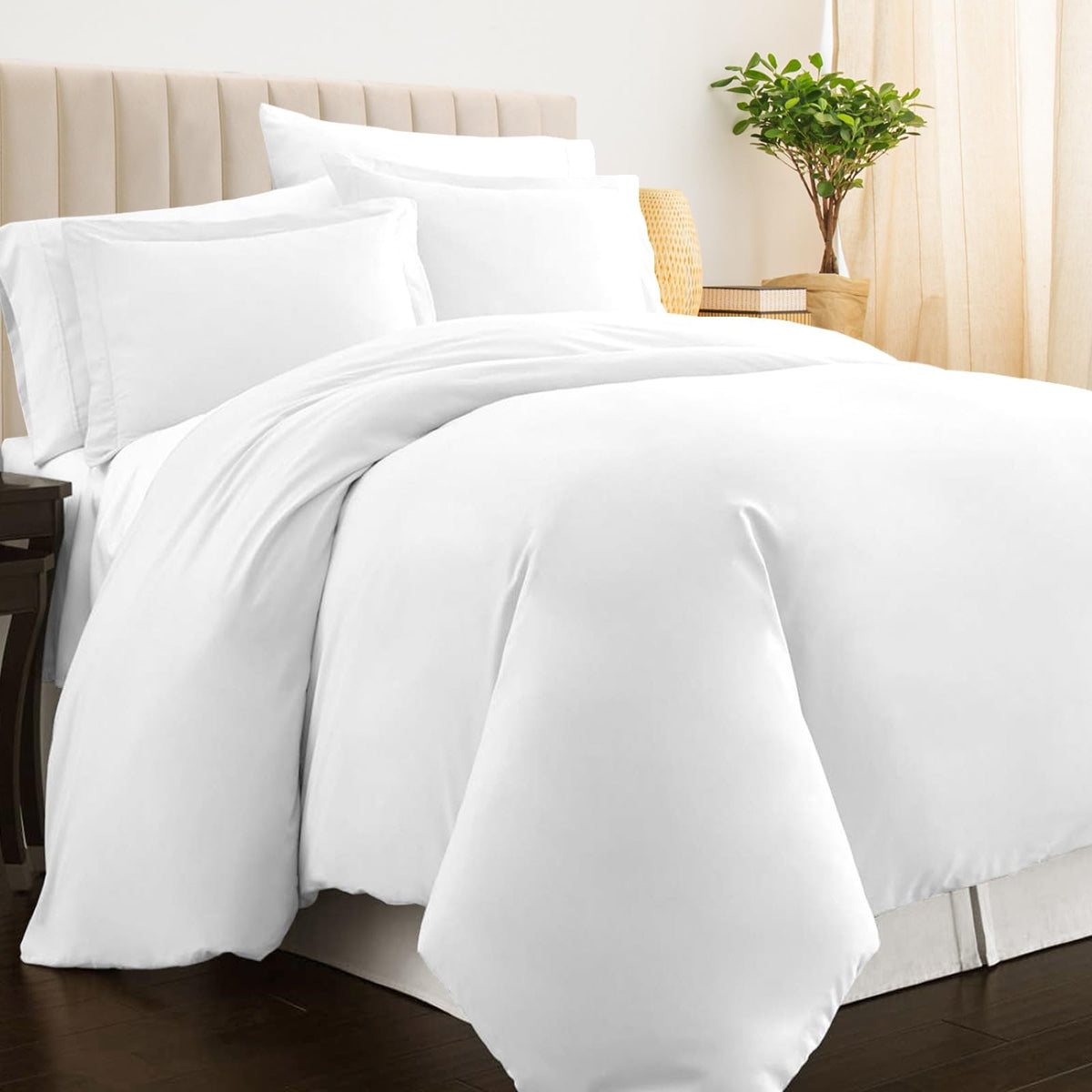 Pizuna front view of folded duvet cover set showing neat packaging and premium look