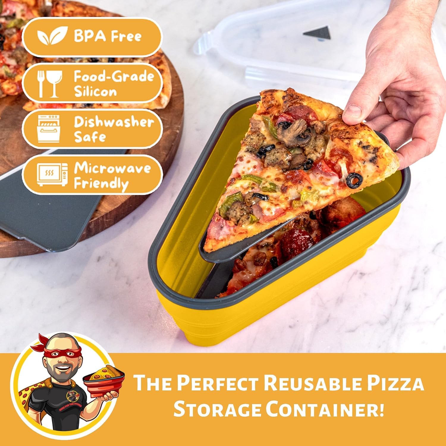 PIZZA PACK collapsed flat for tidy storage and space saving
