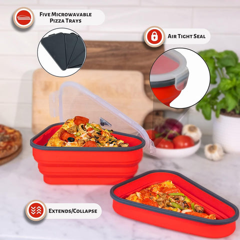 PIZZA PACK trays inside microwave showing convenient reheating use