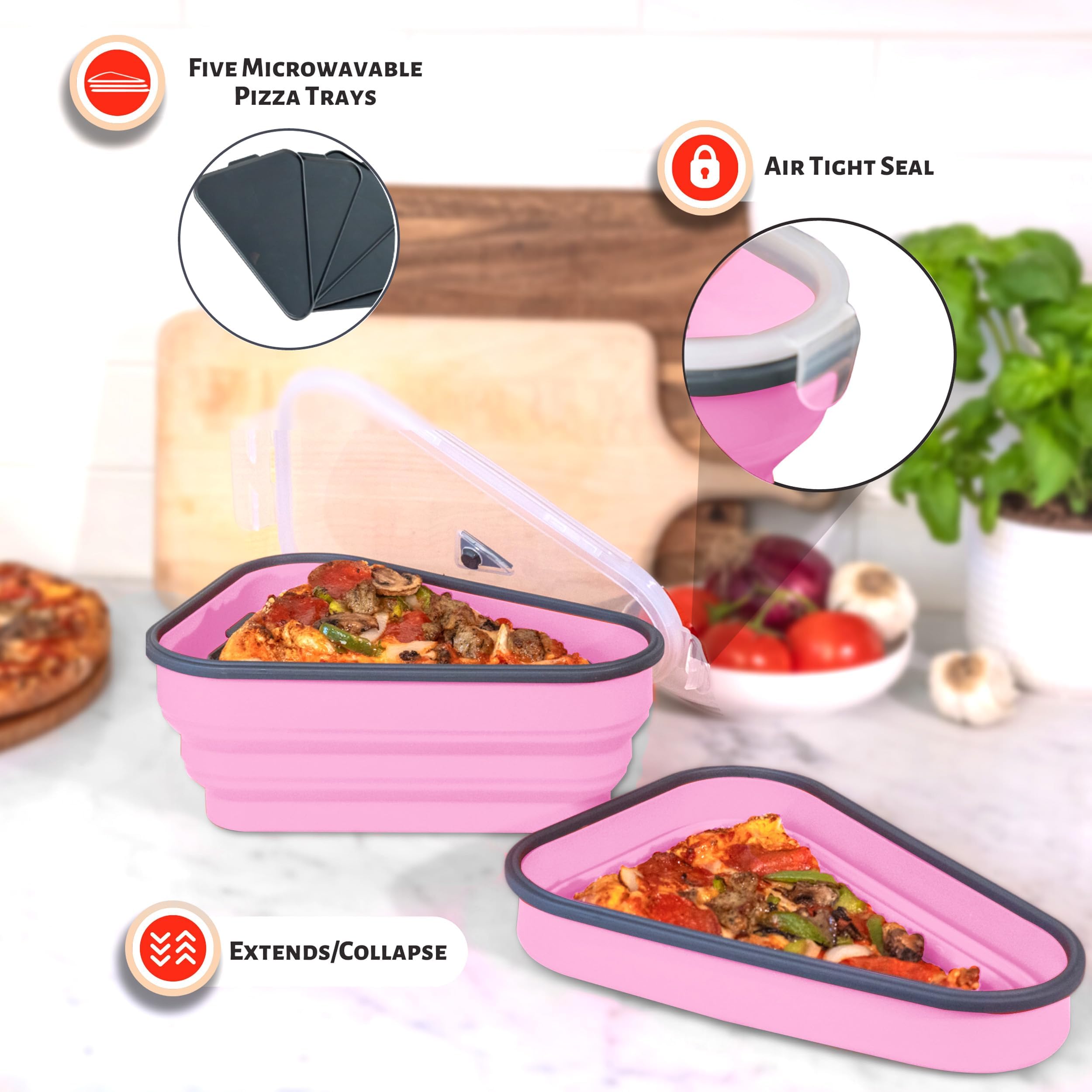 PIZZA PACK slice reheating in microwave on individual tray for quick warmups