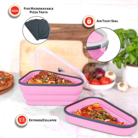 PIZZA PACK slice reheating in microwave on individual tray for quick warmups