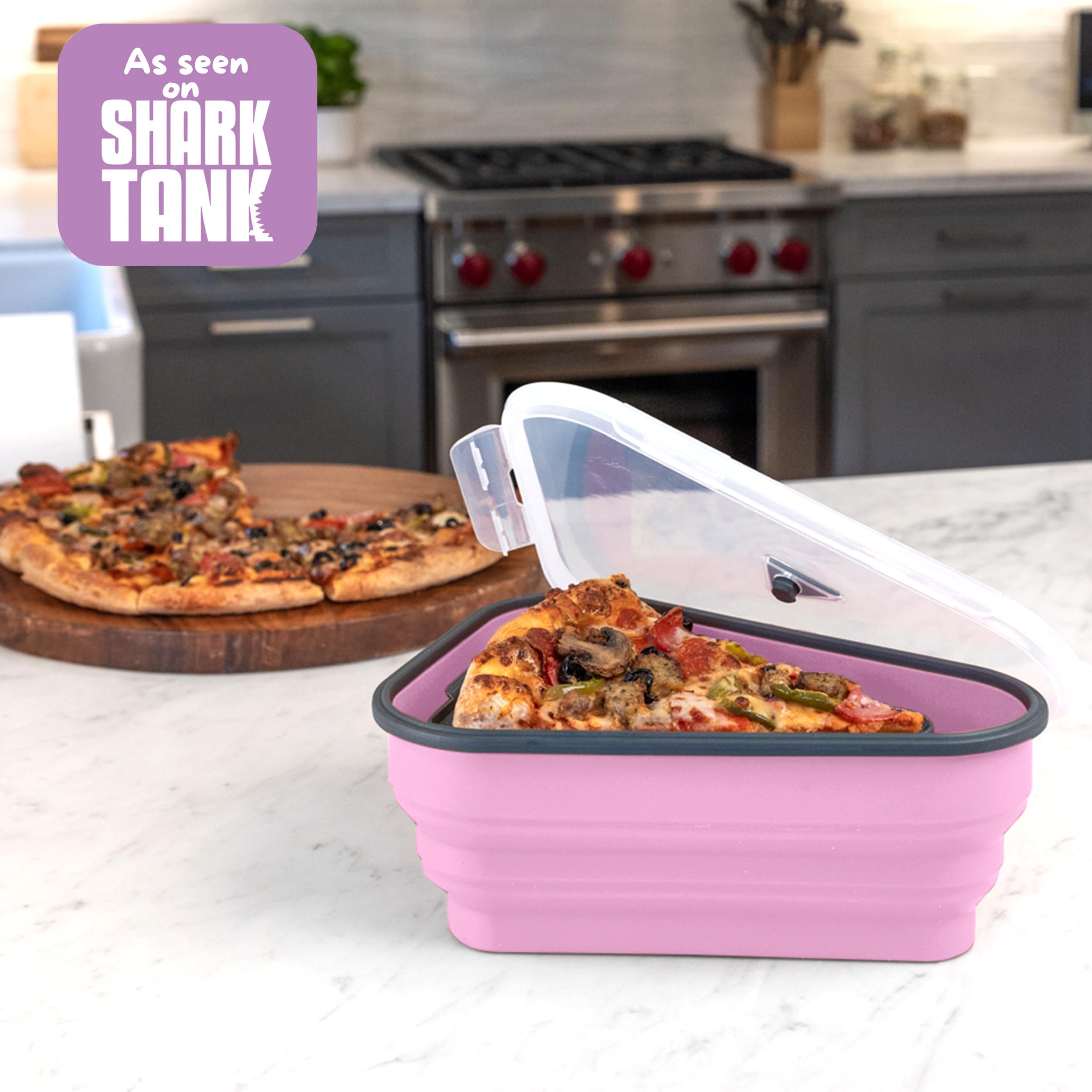 PIZZA PACK lid vent detail that prevents condensation and reduces soggy slices