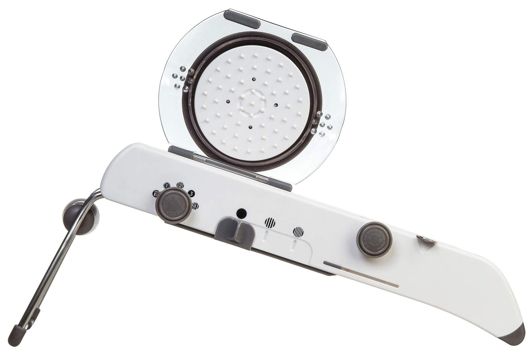 PL8 safety hand guard holding produce for protected cutting