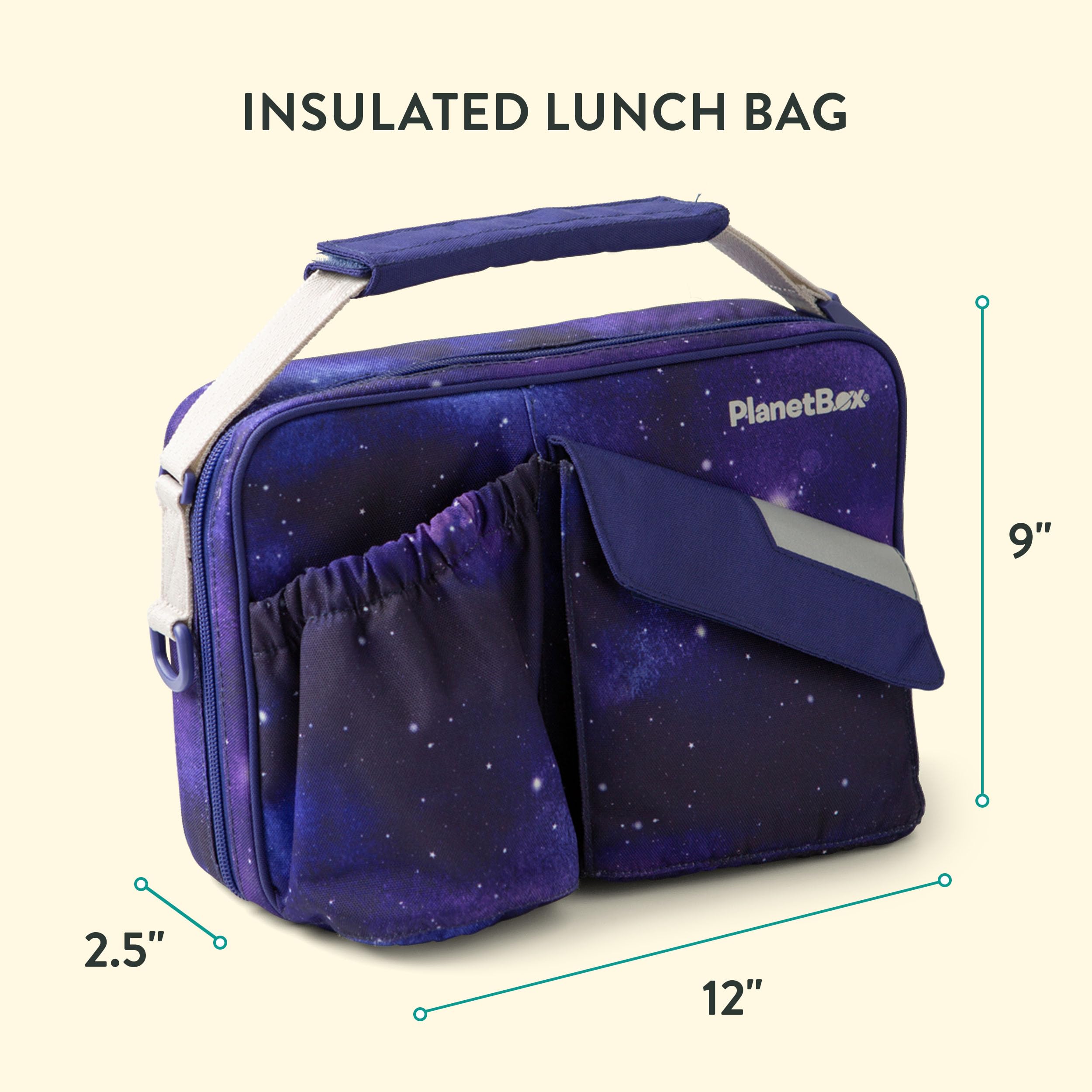 PlanetBox bag interior pockets showing utensil and ice-pack organization for fresher lunches