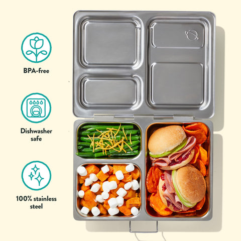 PlanetBox insulated bag exterior Stardust color showing recycled-material construction and weather resistance
