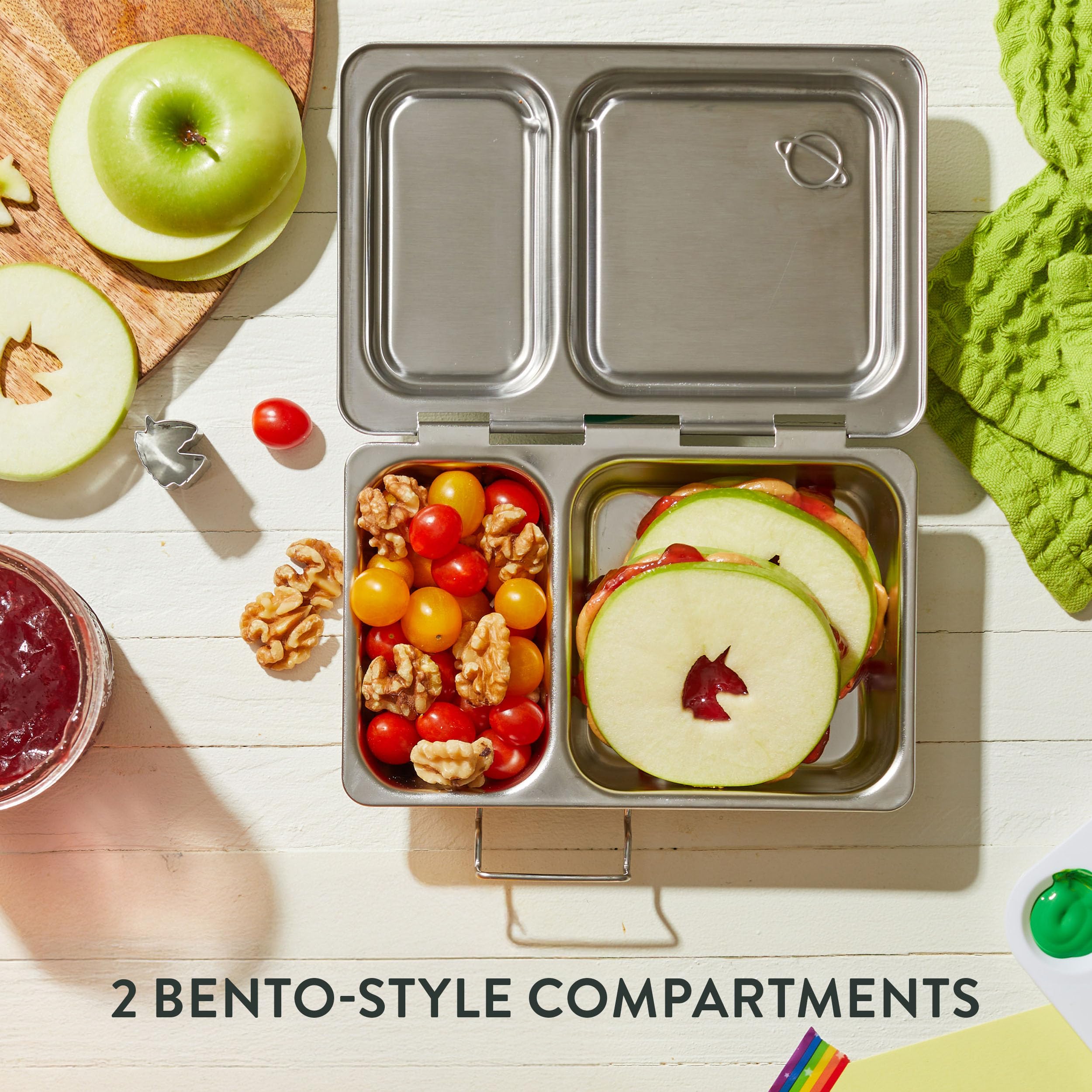 PlanetBox shuttle interior compartments keeping foods separated for balanced meals