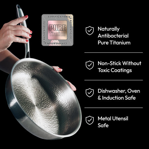 Plateful titanium surface close-up revealing smooth finish benefit: scratch resistance