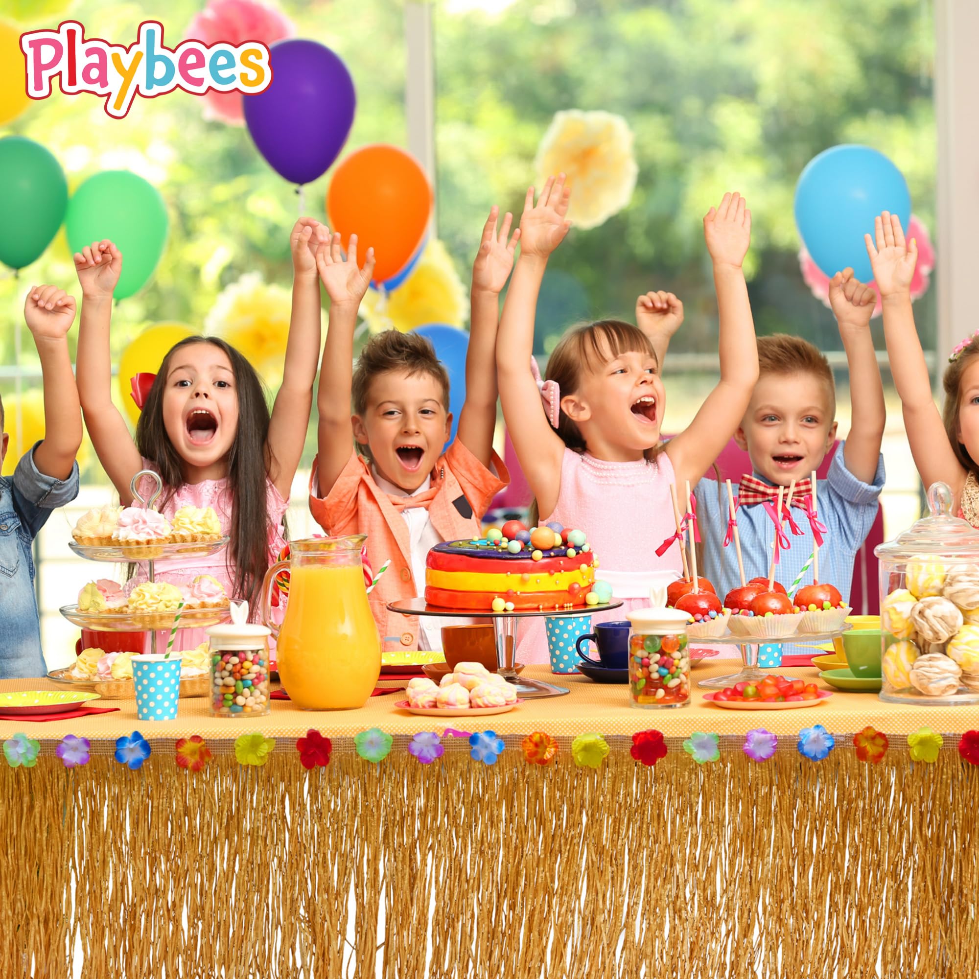 Playbees close-up faux-straw texture showing durable polyester fibers
