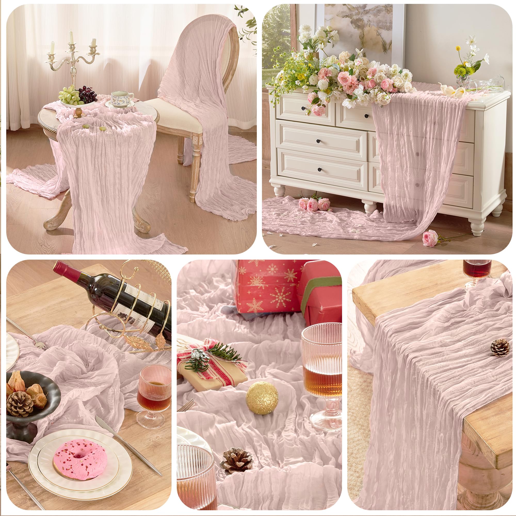 Playieer six stacked runners ready for multiple-table styling needs