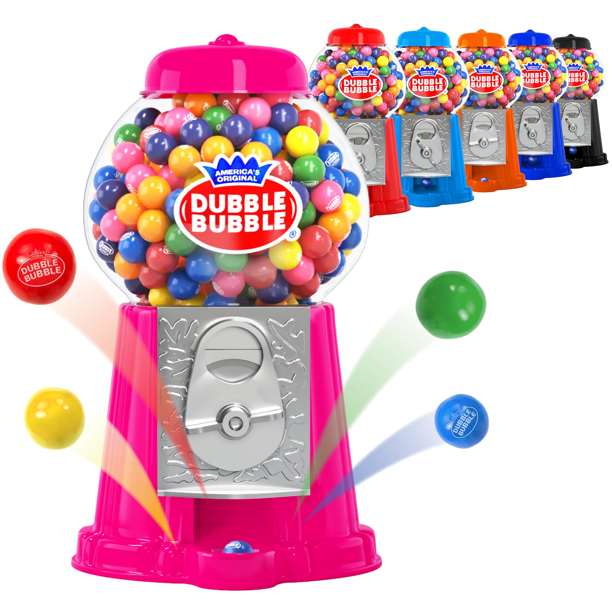 Playo action shot of a gumball dropping to show simple manual dispense benefit