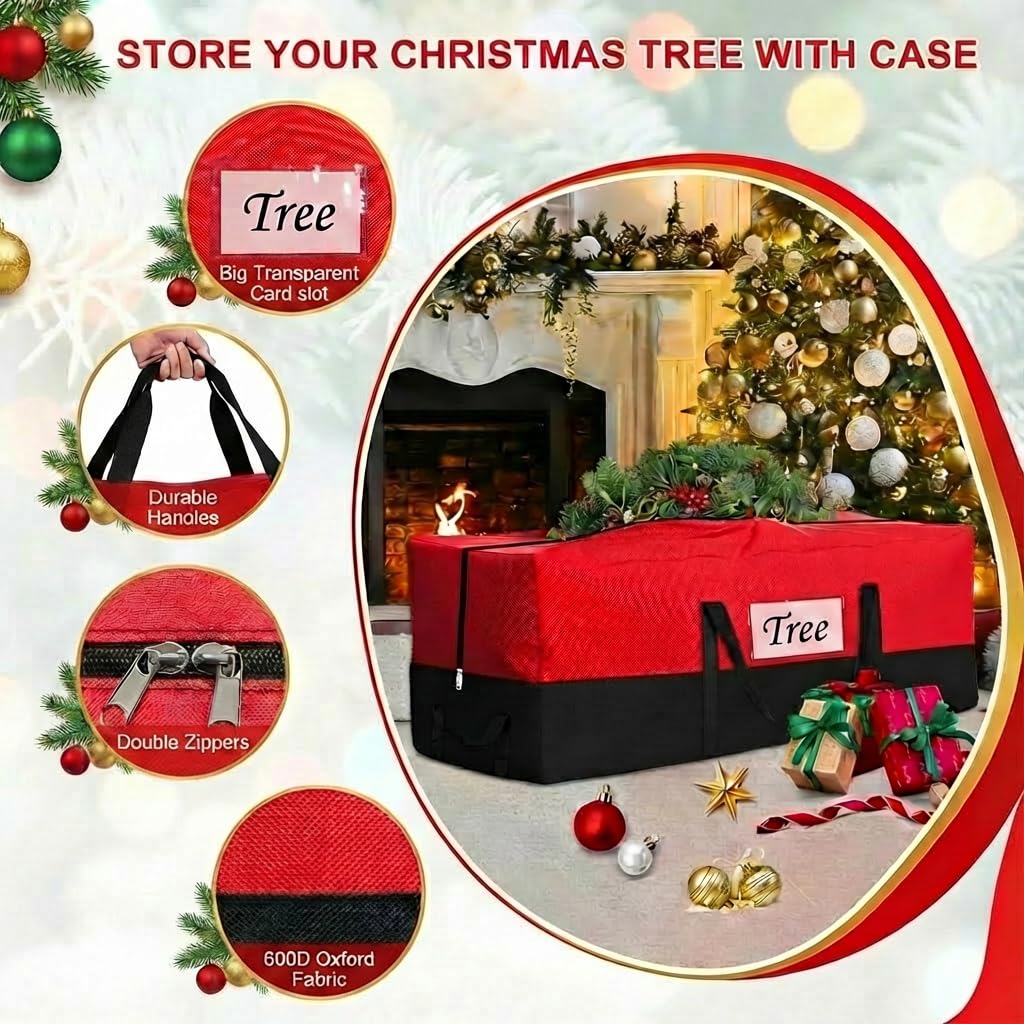 PLTCAT bag with disassembled 10–12 ft tree inside demonstrating roomy fit