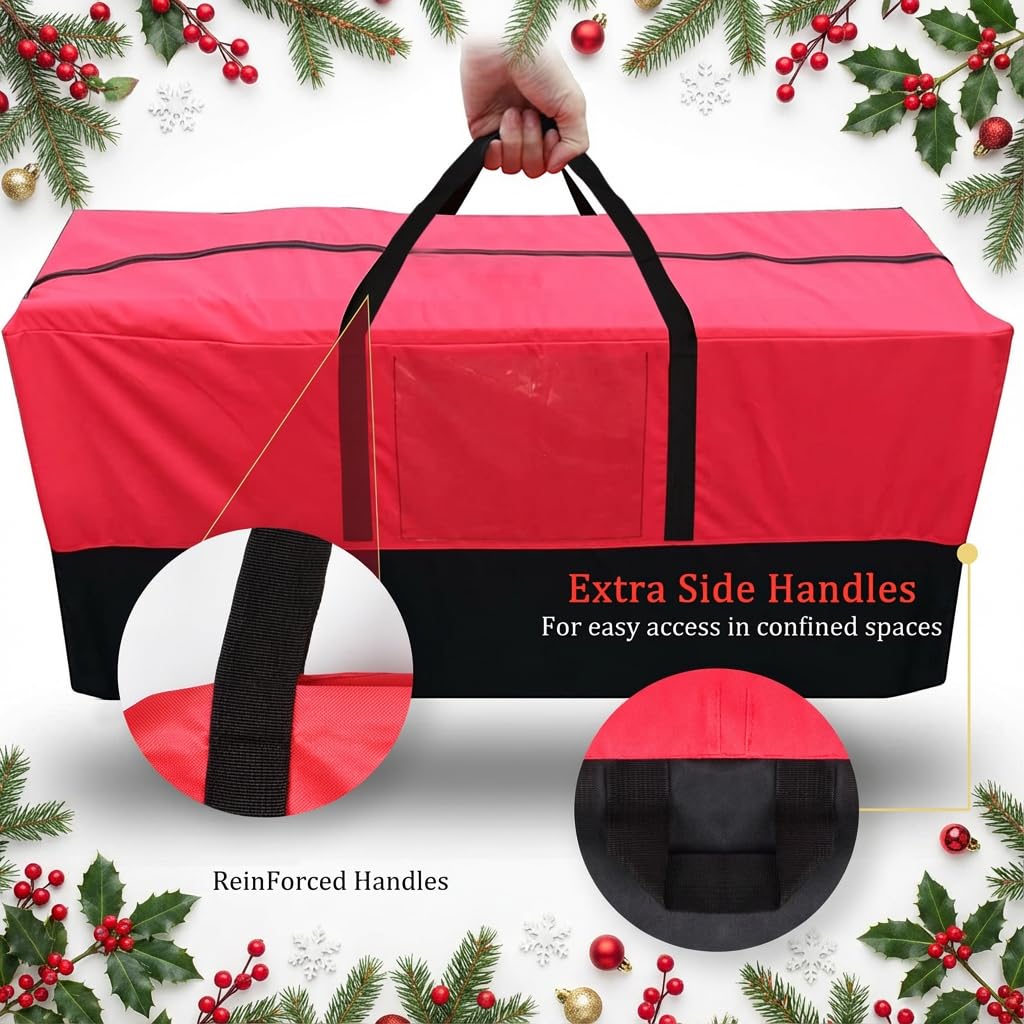 PLTCAT bag stored in garage showing space-saving and weather protection