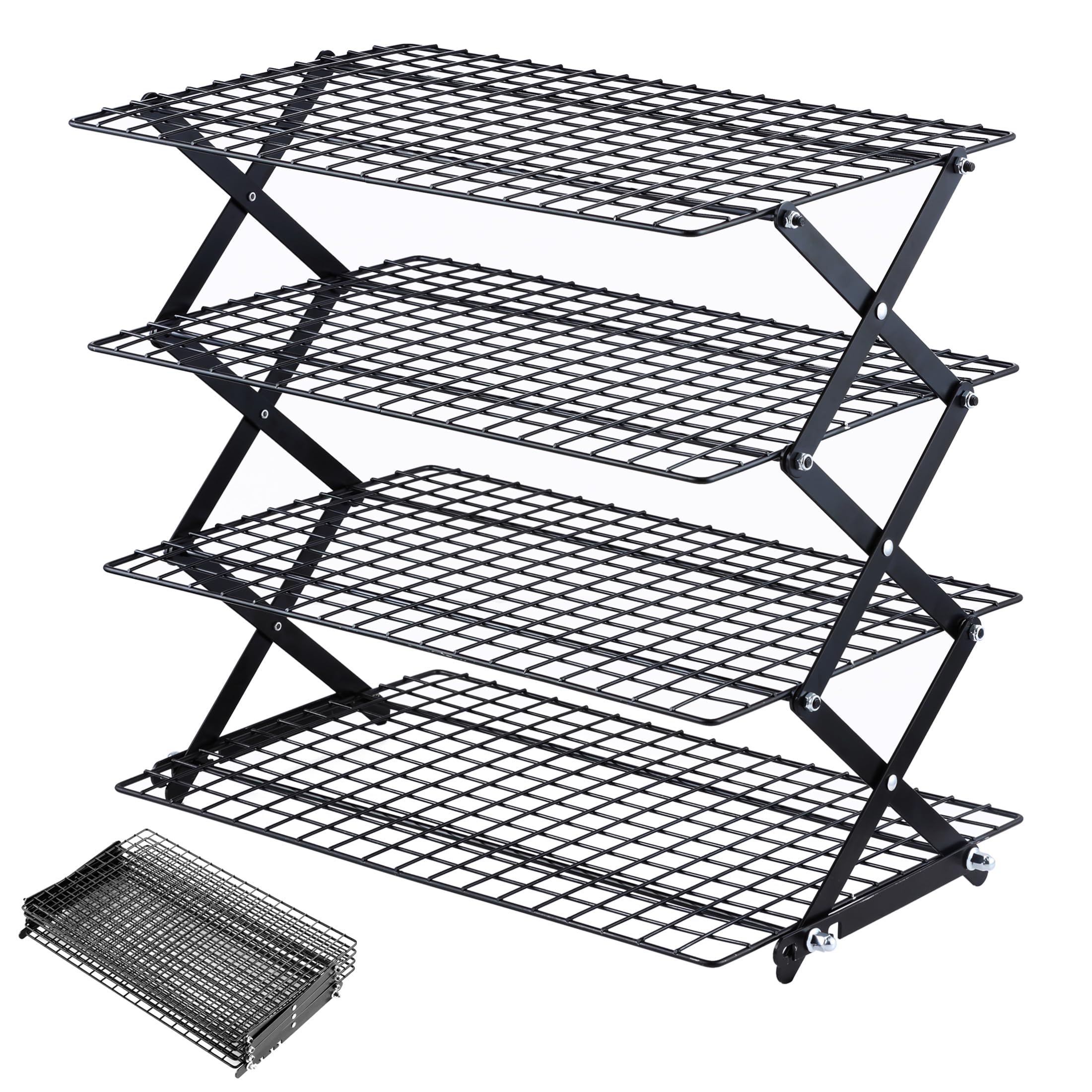 Pleafind front view showing assembled cooling rack and compact footprint for organized baking