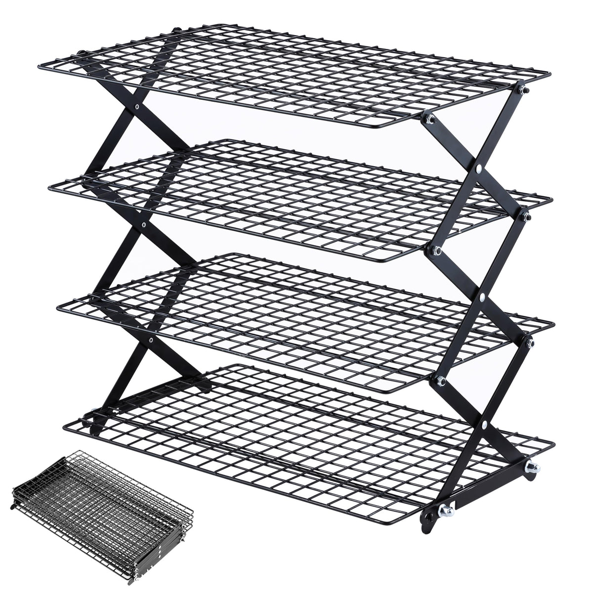 Pleafind front view showing assembled cooling rack and compact footprint for organized baking