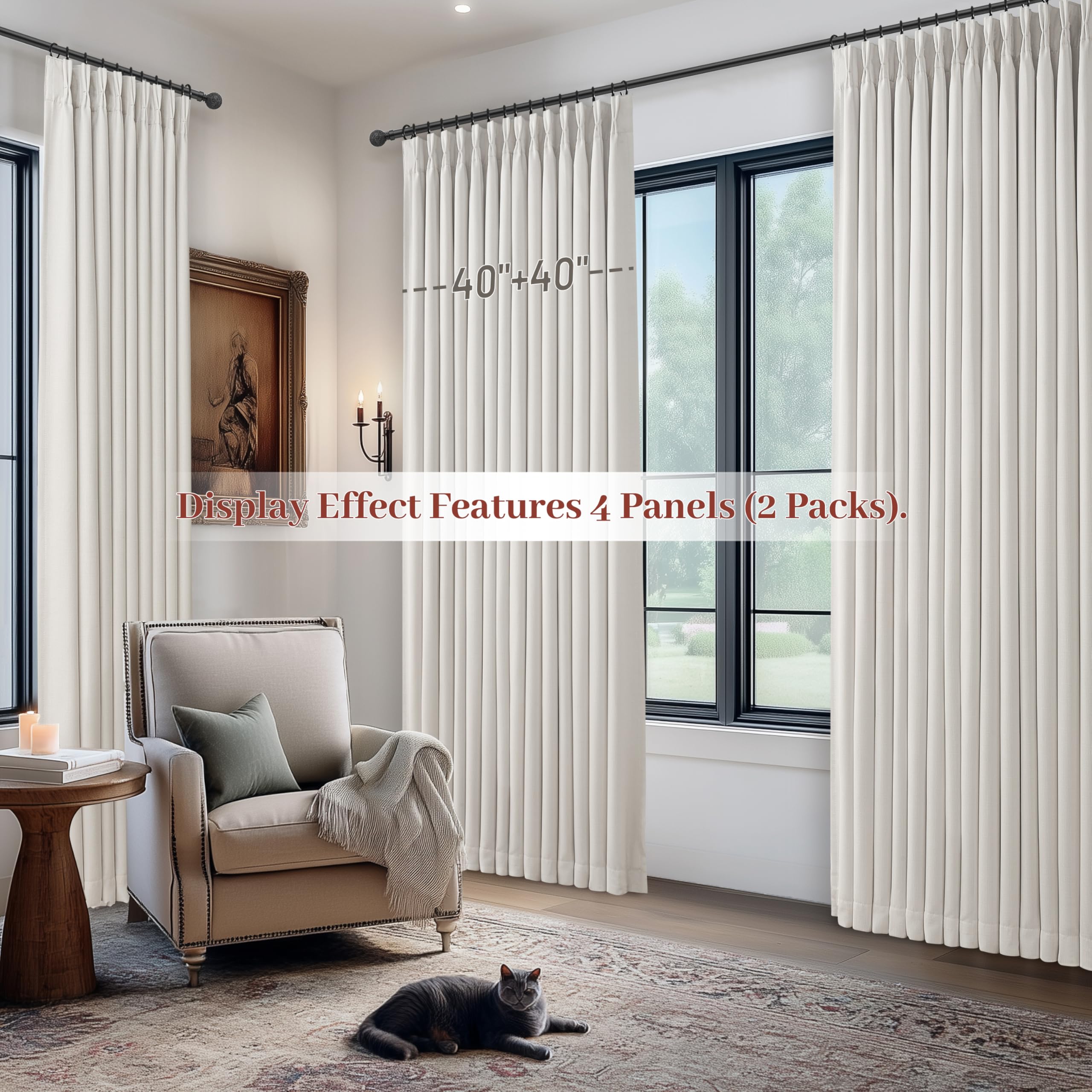 PleatedDrapes close-up of pinch pleat top showcasing memory-trained shape