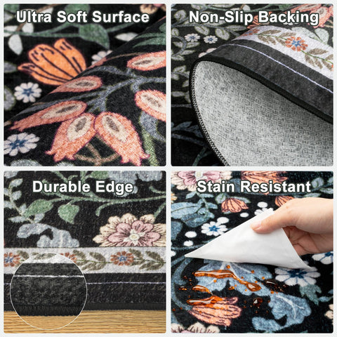 PLHXFR rug installed in dining room showing spill-friendly, durable surface