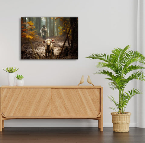 Ploceiny canvas above nursery crib, comforting devotional decor