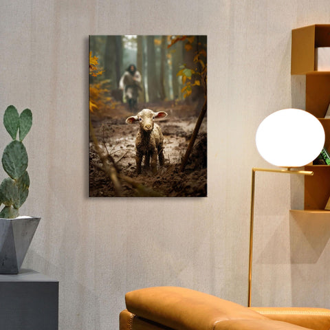 Ploceiny canvas next to table showing 16x24 scale for proper placement
