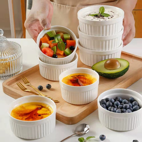 PLSFIT ramekins in oven on rack for even baking and consistent results
