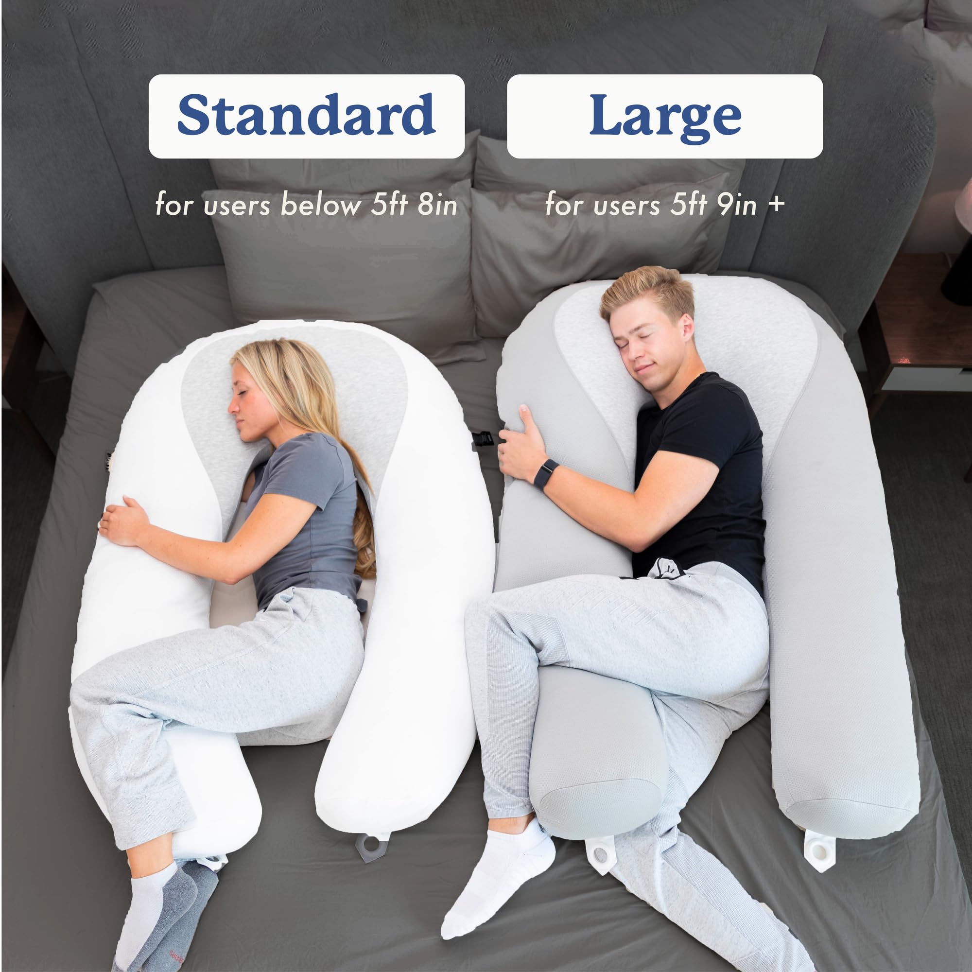 Plufl supporting a pregnant torso showing belly and back comfort benefit