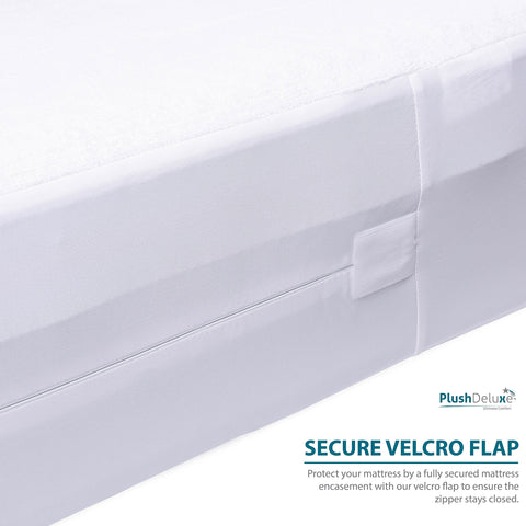 PlushDeluxe waterproof demo with liquid beading to protect mattress