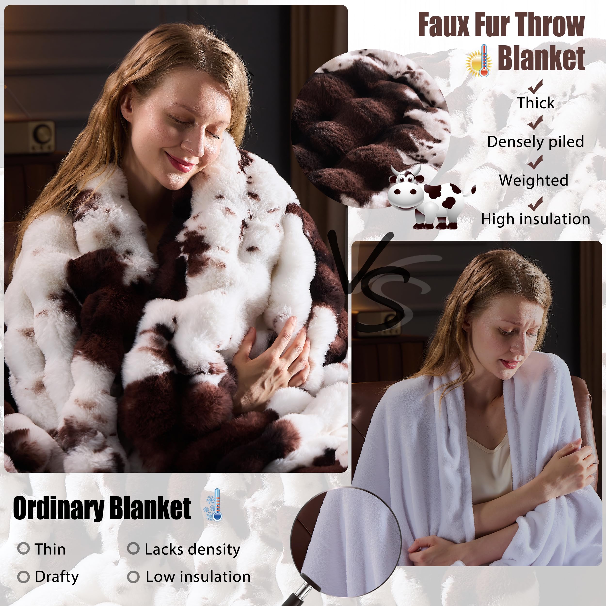 PLUUSHUU close-up of faux rabbit fur pile highlighting softness and dense warmth benefit