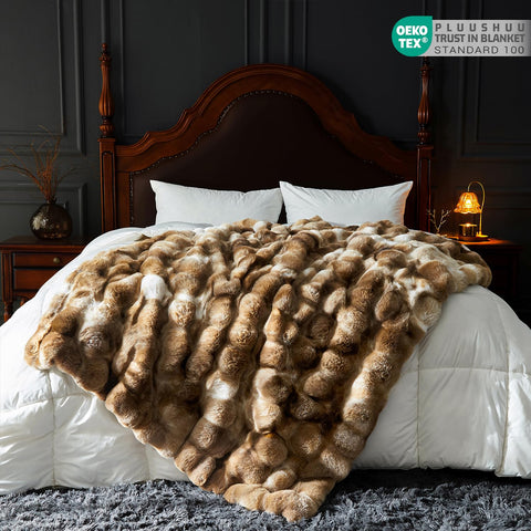 PLUUSHUU styled on bed giving warm decorative look and comfort