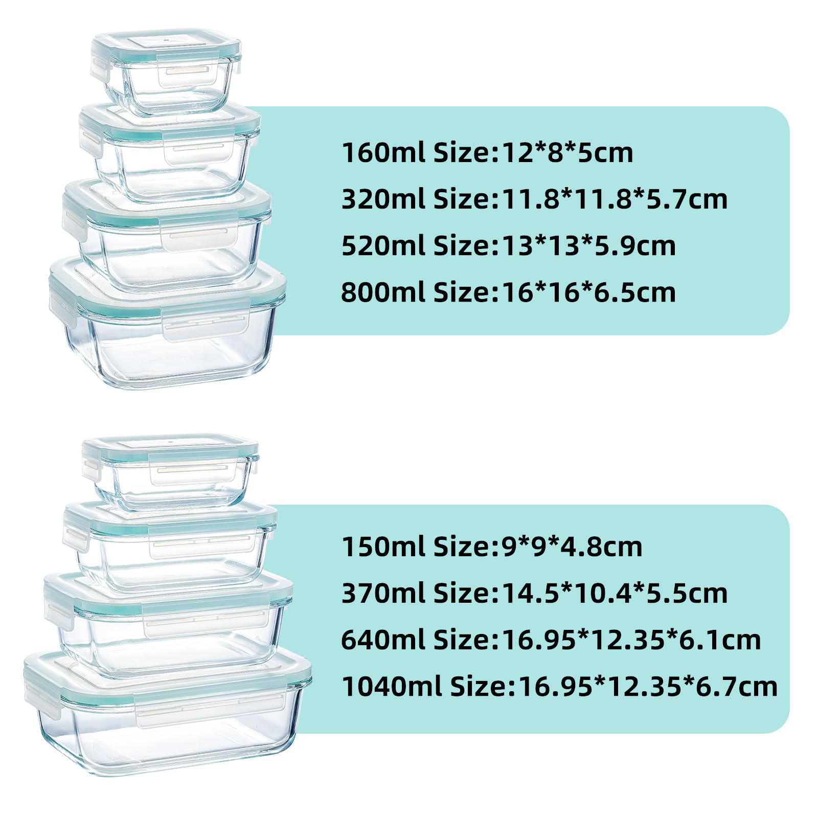 Pmssypl square glass container close-up highlighting size versatility benefit