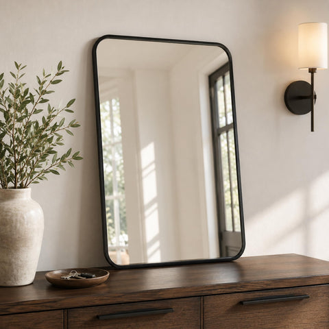 Pocetry pair installed in two bathrooms illustrating cohesive whole-home styling
