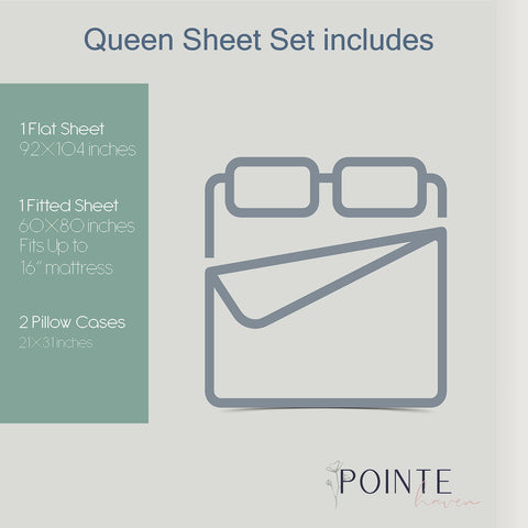 Pointehaven neatly folded sheet set ready to store showing easy-care convenience