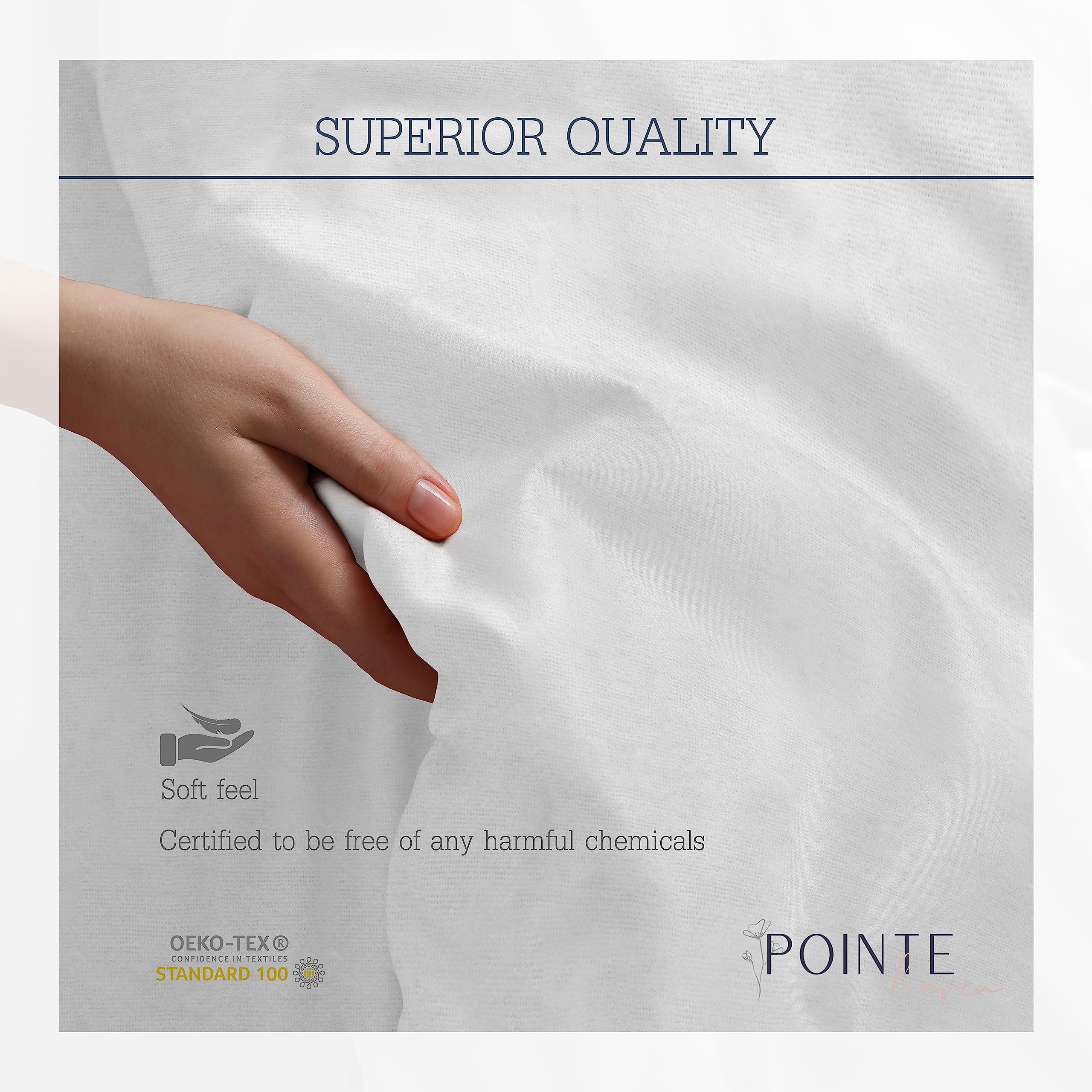 Pointehaven fabric drape close-up showing wrinkle resistance and soft hand benefit comfort