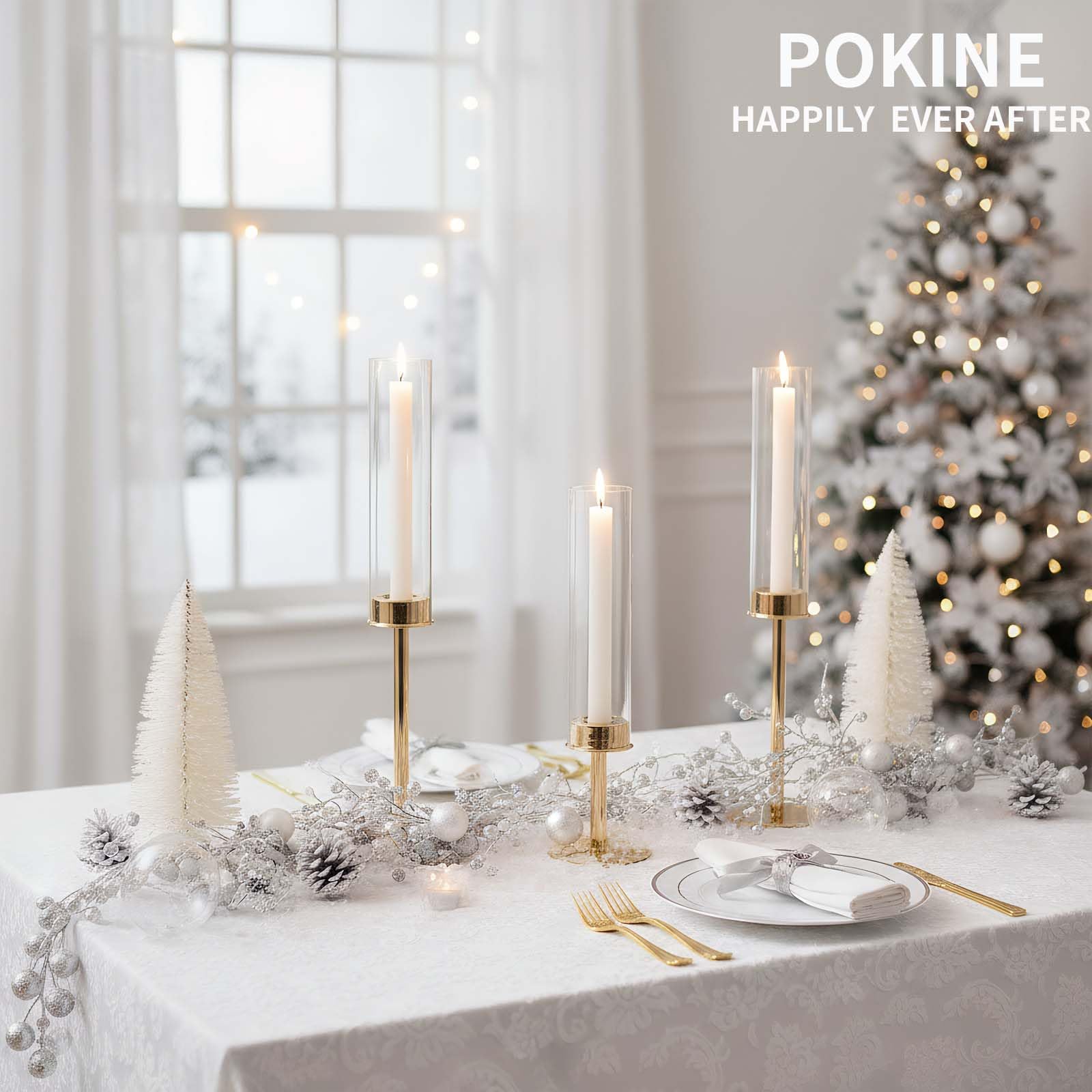 POKINE candle holders styled on dining table to create romantic atmosphere