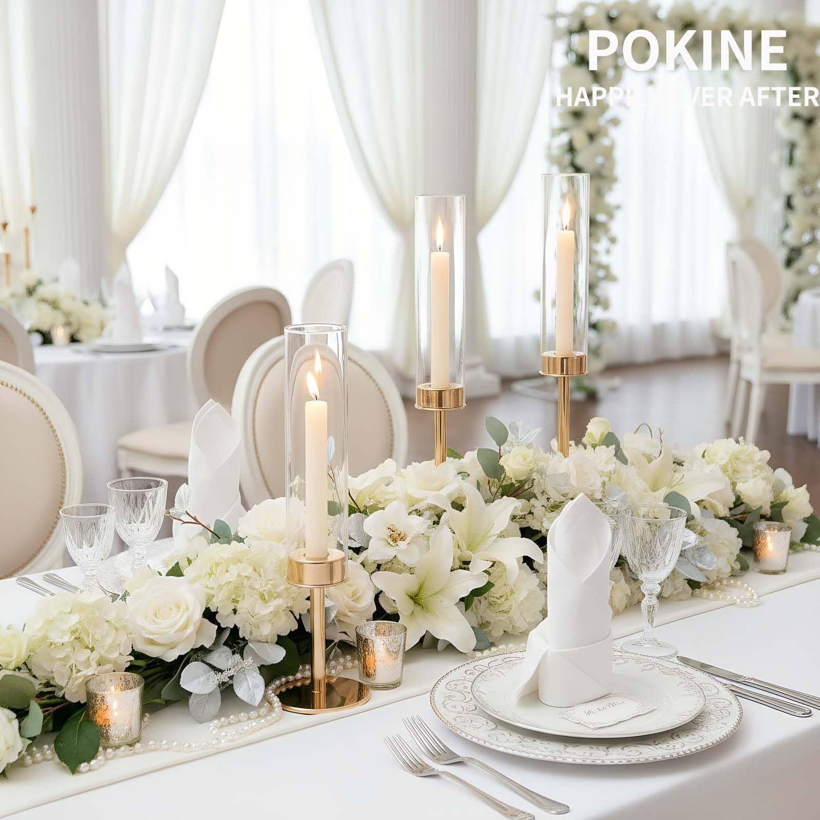 POKINE group shot of three heights demonstrating layered tabletop ambience