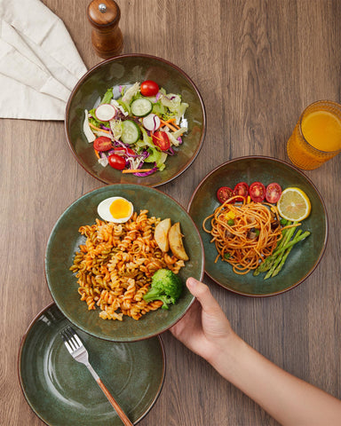 Pokini bowl in use with pasta showing practical depth and easy serving for family meals