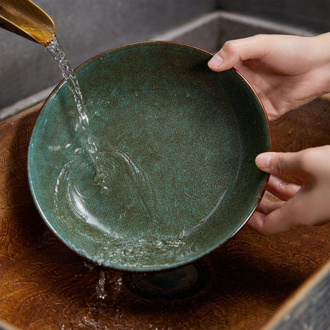 Pokini tabletop display with bowls styled for entertaining, enhancing dining presentation