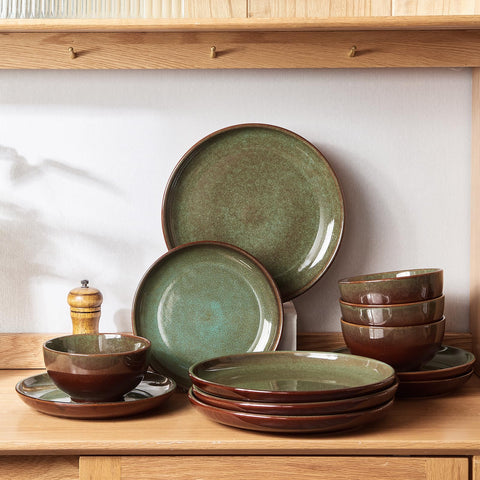 Pokini stacked plates demonstrating space-saving storage and convenient cabinet organization benefit