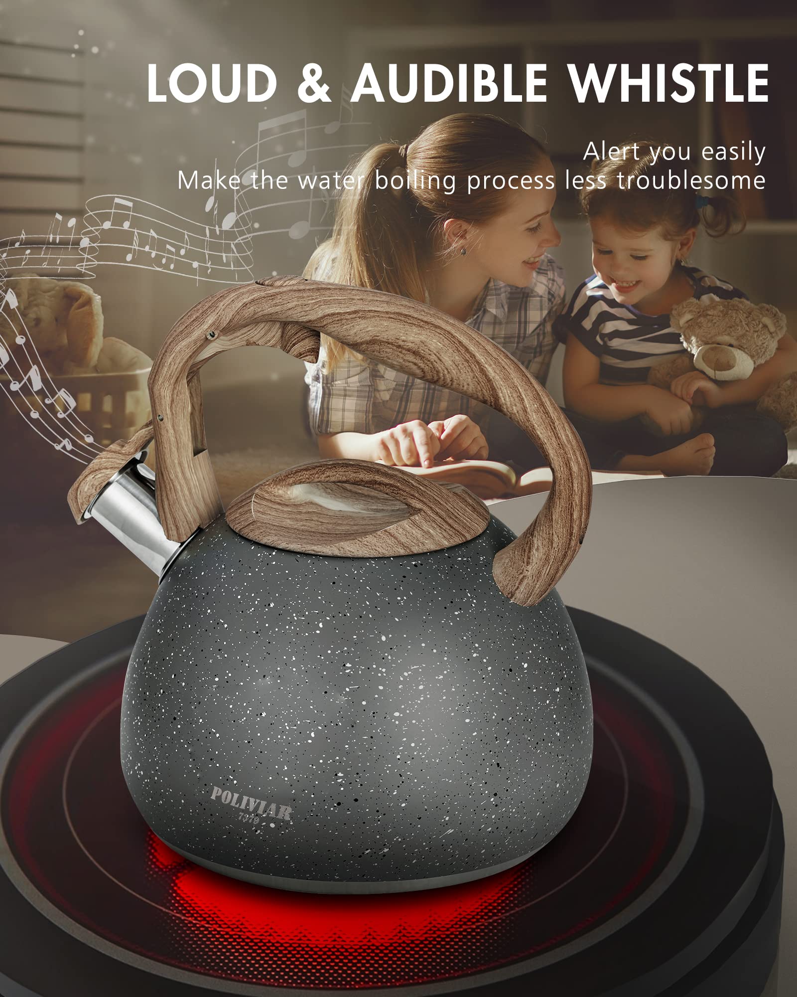 POLIVIAR kettle pouring in kitchen demonstrating controlled one-handed pour