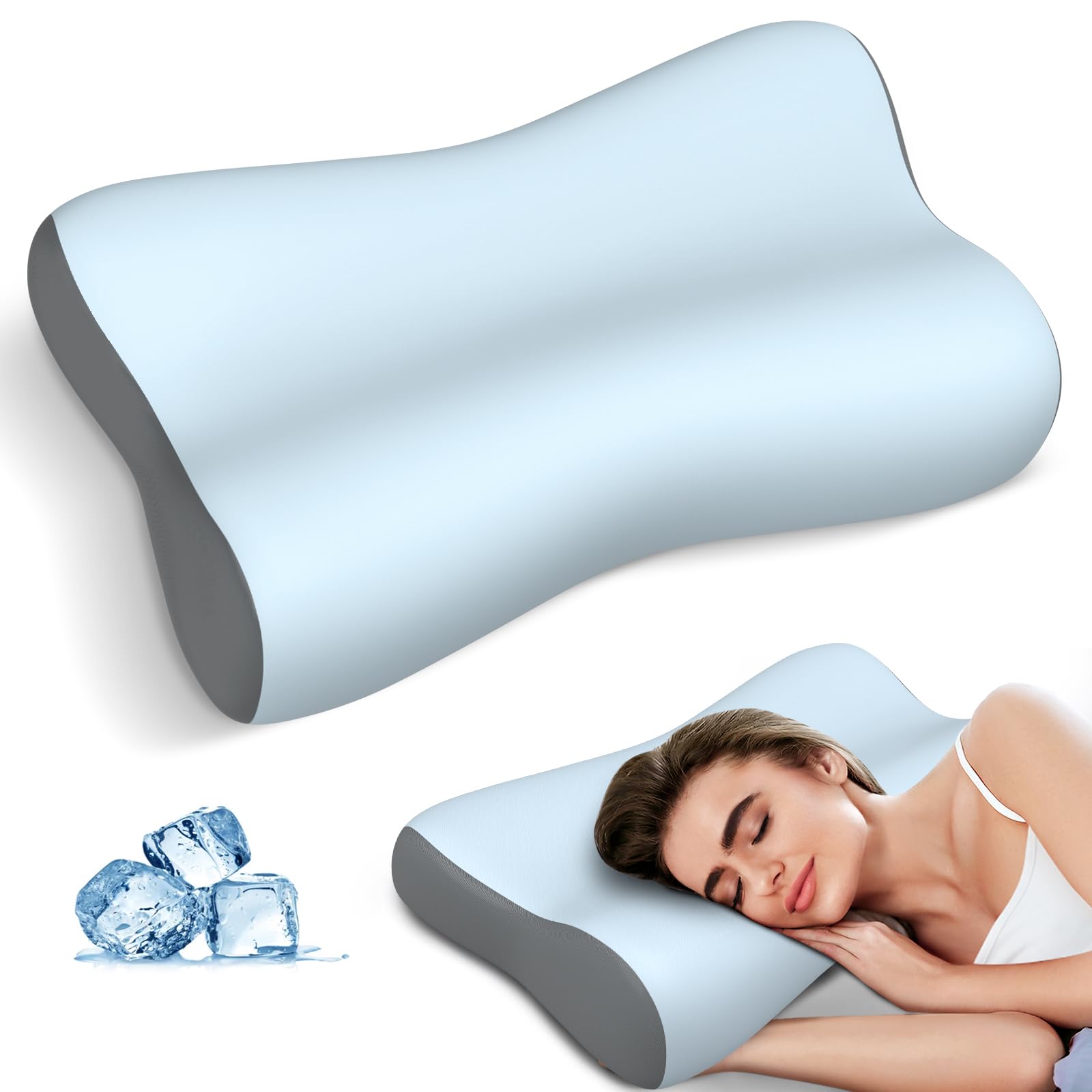 Polovo front packaging of neck pillow showing ergonomic benefits