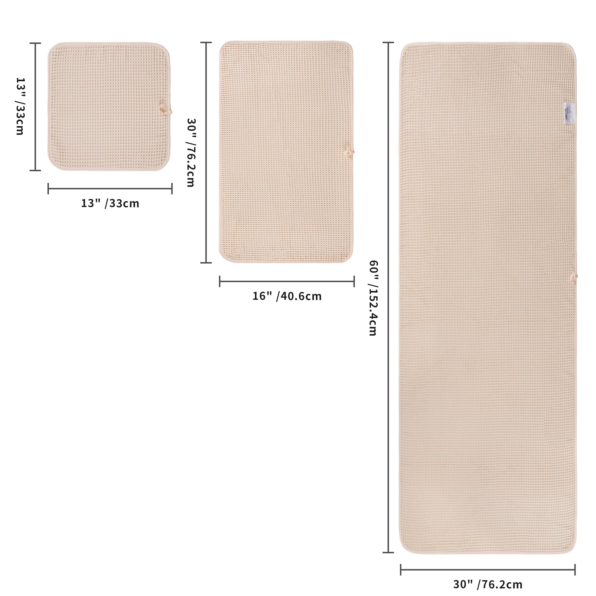 POLYTE bath towel laid flat showing full size and generous coverage benefit
