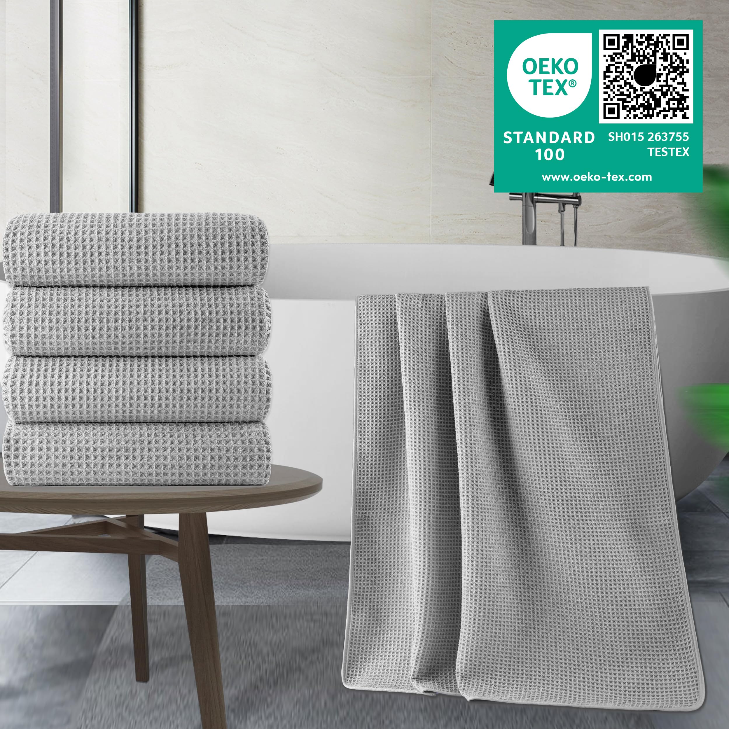 POLYTE close-up of waffle weave texture highlighting fast wicking and softness