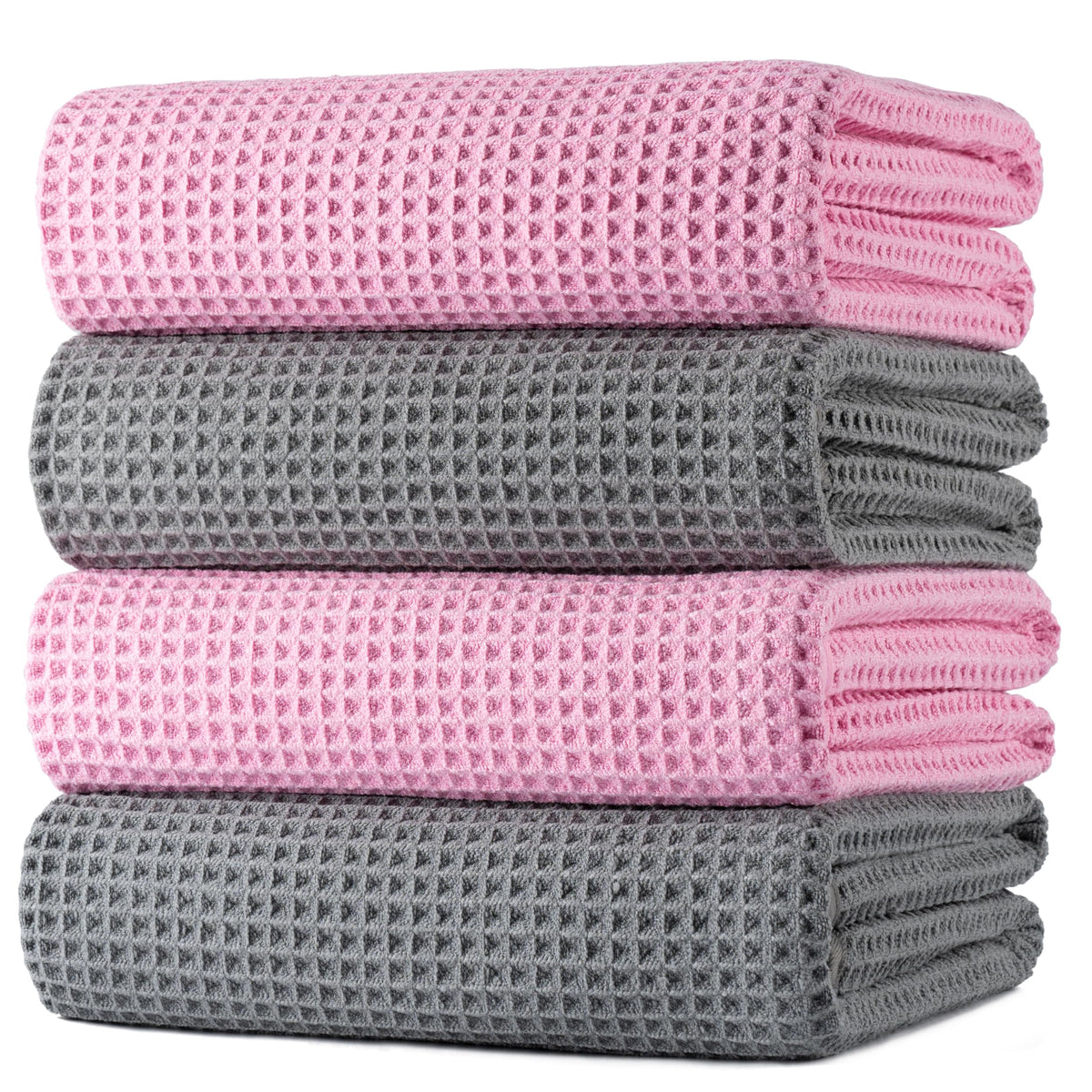 POLYTE folded waffle towel front view showing soft texture and neat finish