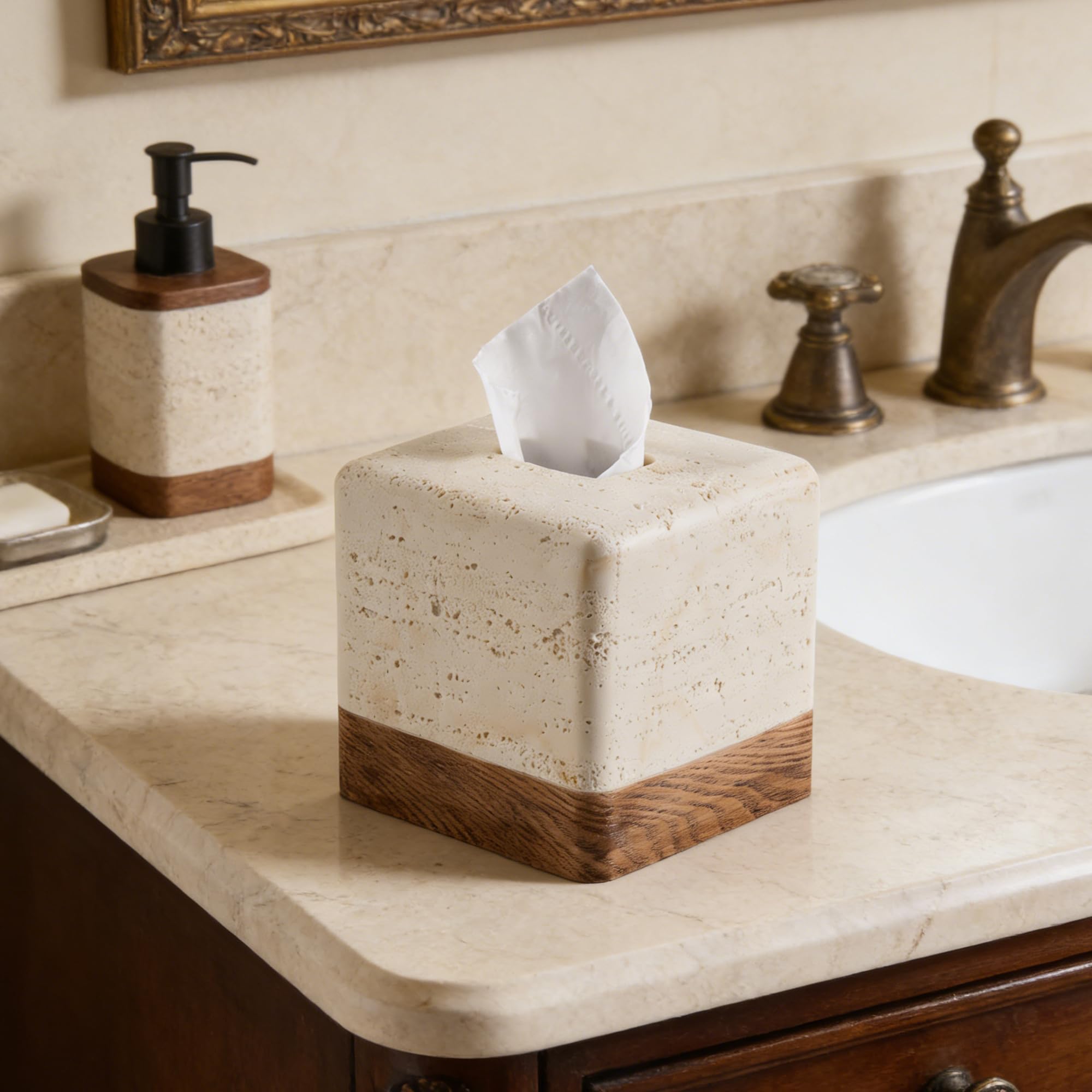 Polytree close-up of travertine texture offering realistic stone effect