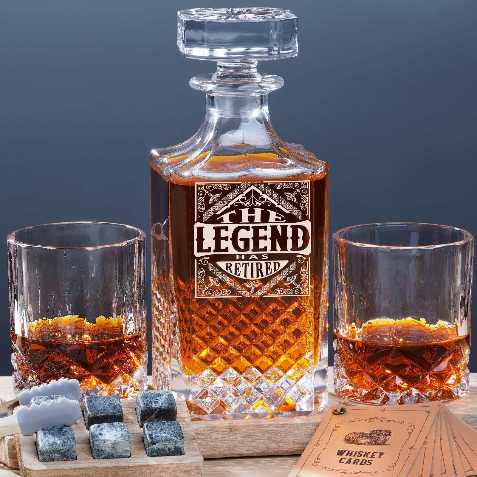 PONPUR decanter front packaging showing elegant gift presentation and durability