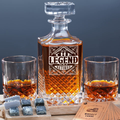 PONPUR decanter front packaging showing elegant gift presentation and durability