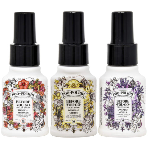 Poo-Pourri Original Citrus front bottle showing label and quick odor control benefit