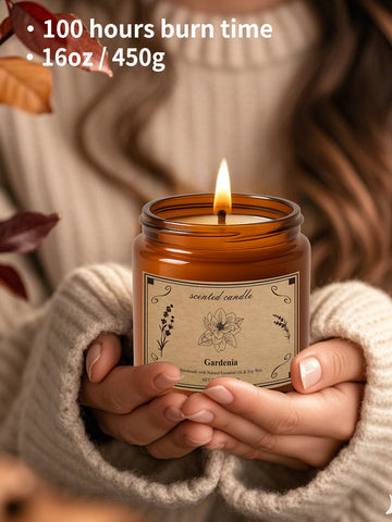 POOTES candle beside a book for scale showing 16oz size and extended use