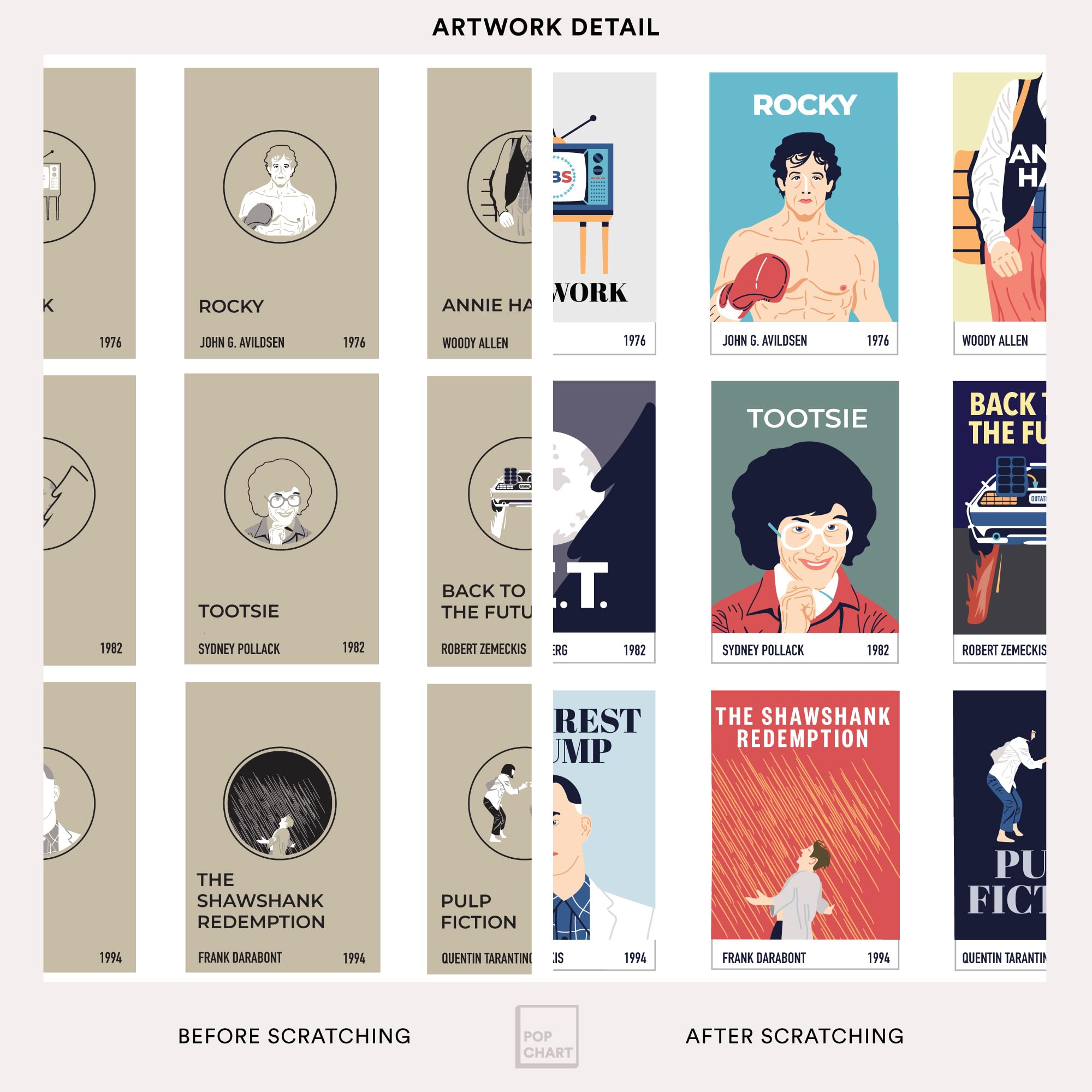 Pop Chart Lab framed poster displayed on wall, stylish media room accent